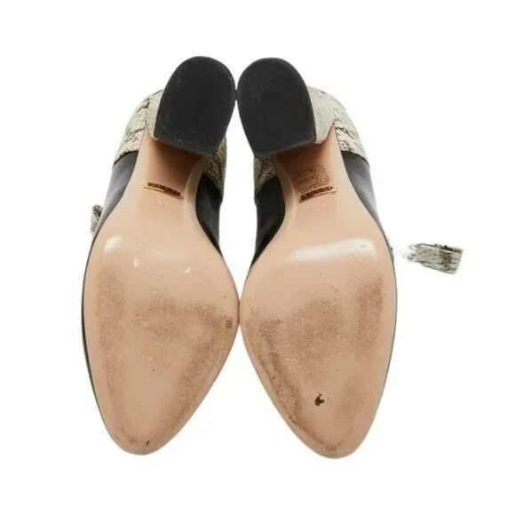 Gucci Tricolor Leather Snakeskin Nimue Mary Jane Pumps Heels. EU 38 (US 8) - Picture 8 of 9